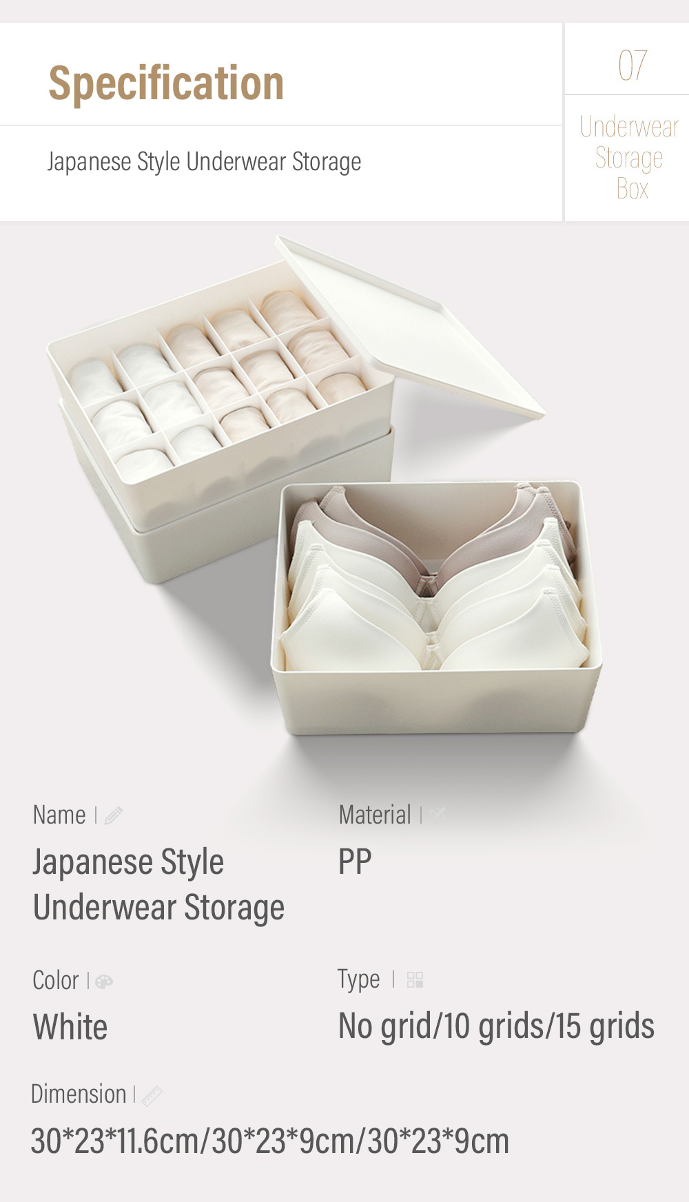 Japanese Style PP Underwear Storage Closet Wardrobe-8
